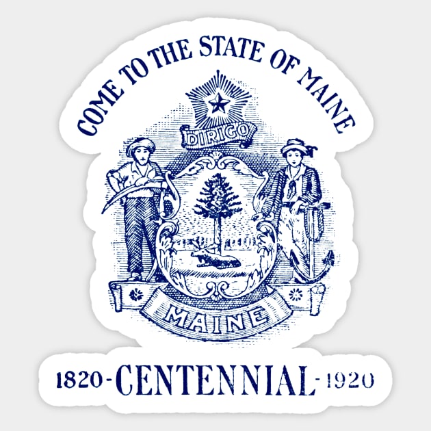 1920 State of Maine Centennial Sticker by historicimage